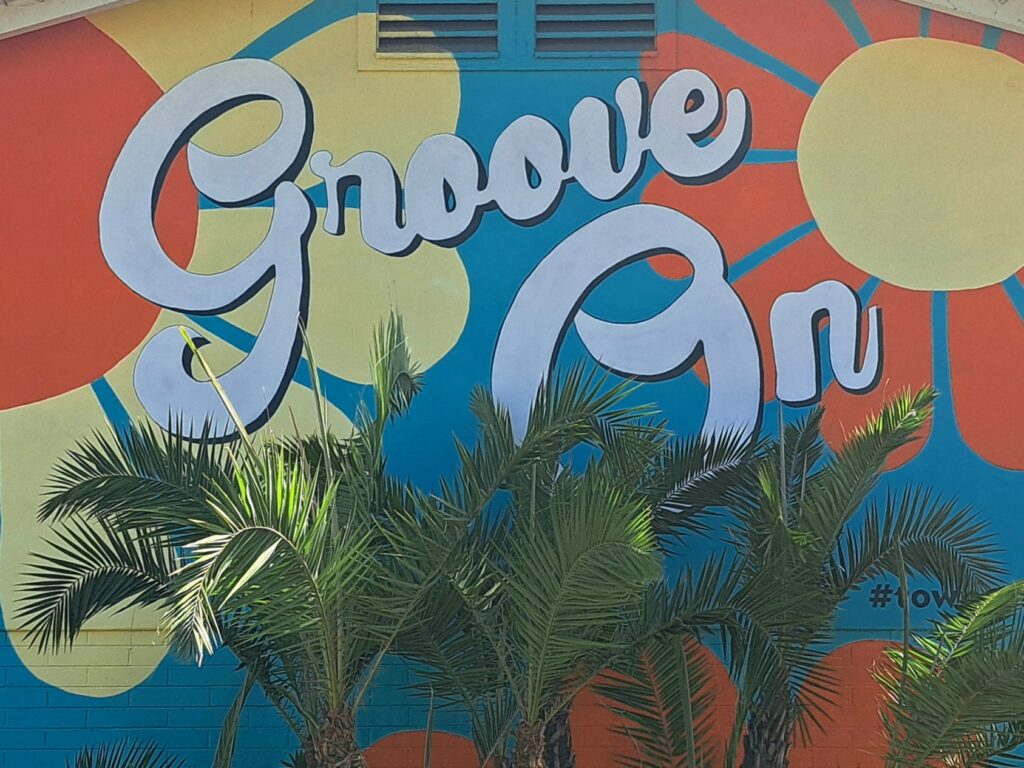 A random wall at Town and Country Resort in San Diego.