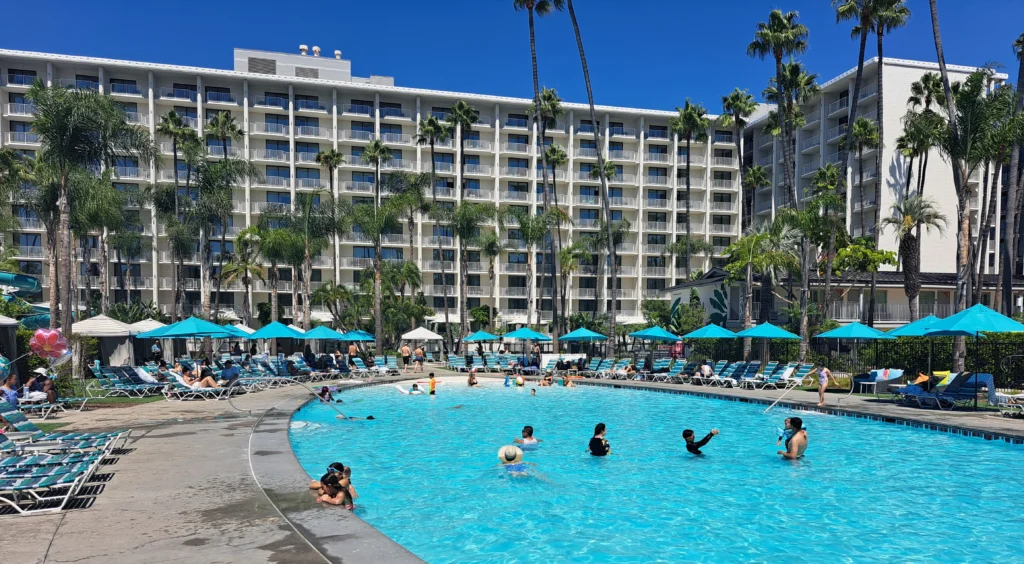 One of the pools at the Town and Country Resort in San Diego